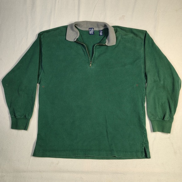 GAP Other - Vintage GAP Mens Quarter Zip Pullover Size M Green Cotton 90s Gorpcore Sweater